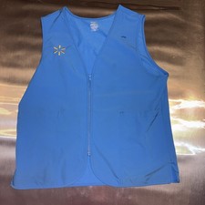 Official Walmart Employee Uniform Vest Blue w/ Yellow Spark Logo Costume Large