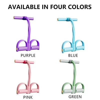 6 Tube Fitness Resistance Bands Workout Pedal Ankle Puller w/Figure 8 Resistance