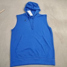 Nike Air Jordan Sleeveless Hoodie Mens Small Blue Training Sweatshirt DQ7946 449