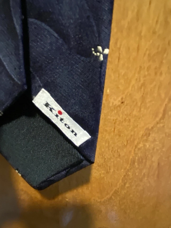 Corbata para hombre 100 % seda Italia AZUL/blanco FLOR $400 rayas de sombra nueva sin etiquetas Foto 2 de 4