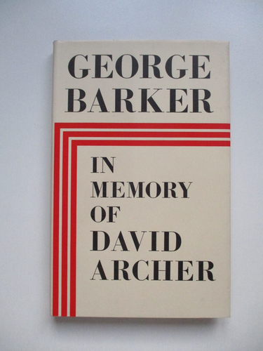 1973 1st IN MEMORY OF DAVID ARCHER George Barker POEMS Poetry HB D/J Faber VGC - Picture 1 of 6