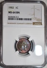 NGC MS-64 BN 1902 Indian Head Cent, Beautifully Toned specimen.