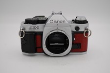 Canon AE-1 Program 35mm Camera Body, Chrome, custom red leatherette