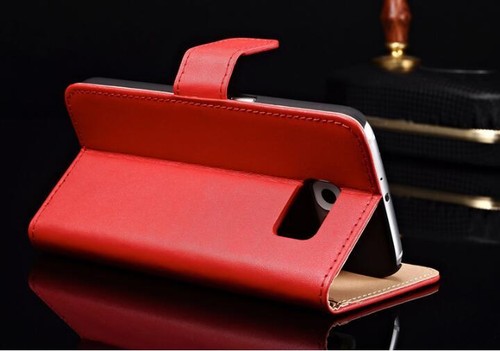 Genuine Leather Flip Wallet Case Card Cover For Samsung Galaxy S6 S7 S8 S9 Plus - Picture 12 of 26