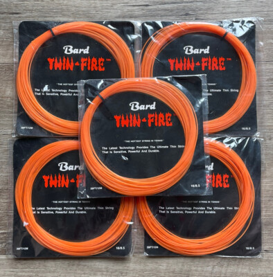 (5) Vintage NOS Bard Thin-Fire Tennis Racket Strings Lot 16 Gauge NIP Brand NEW