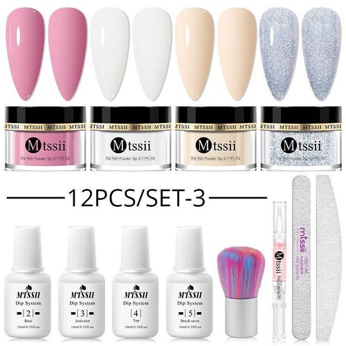Juego de polvo de uñas de inmersión de 5 g sistema de inmersión en polvo brillo de uñas desnudo kit de uñas arte - Imagen 74 de 77