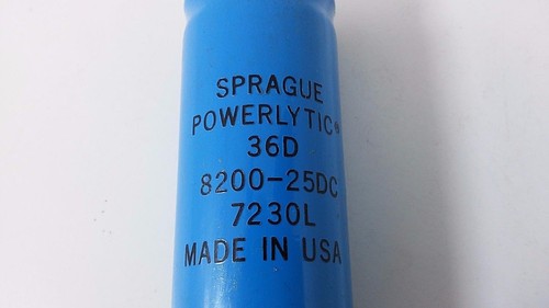 1 SPRAGUE Capacitor 36D 8200-25DC 7230L POWERLYTIC Aluminium Snap In 822 - Picture 4 of 5