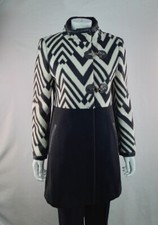 James Lakeland Black White Smart Occasion Coat Italy Size 42 (uk 10)