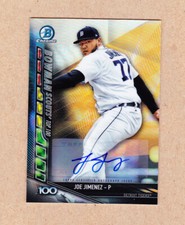 Joe Jimenez signed 2017 Bowman Chrome Scout Top 100 cert card-Detroit Tigers