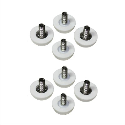 6mm x 1/2'' Long Thread Stud Adjustable Glides for Patio Furniture White 8 Pcs