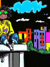 "Urban Night" Bold Urban Art, Abstract, One-of-a-kind, Modern Wall Art, Signed