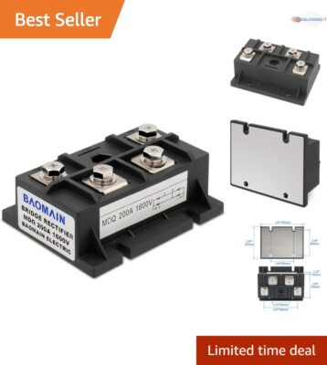 Durable 200A Bridge Rectifier Module, 1600V   Versatile Power Supply Solution