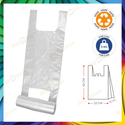 Knotenbeutel für 3 kg 22+12x47cm auf Rolle Tüten Plastiktüten Transparent