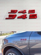2pc Red Black 345 Badge Emblem Trim For Mopar Hemi Charger Challenger 2pc Red Black 345 Badge Emblem Trim For Mopar Hemi Charger Challenger