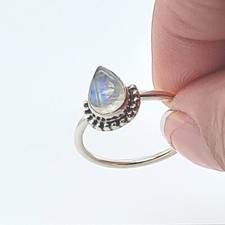 Rainbow Moonstone 925 Sterling Silver Rings