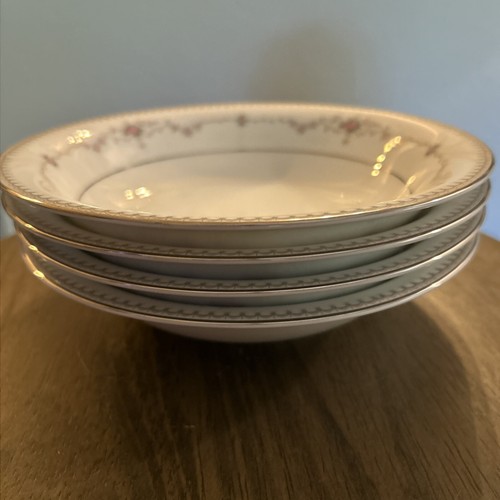 Vntg Noritake China Fairmont #6102 Soup Bowl w/platinum Trim- Japan Set Of 4 B2 - Picture 7 of 15