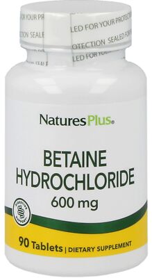 Natures Plus Betaine Hydrochloride 600 mg-90 Tabletten (218,50 EUR/kg)