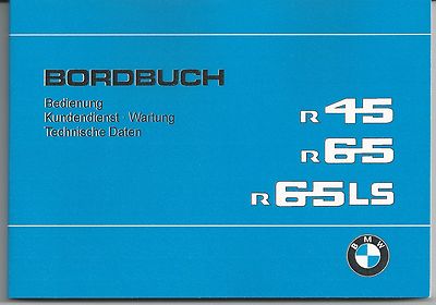 Owner Rider's Handbook / Boardbook R 45, 65, 65 LS / R45, R65, R65LS English New