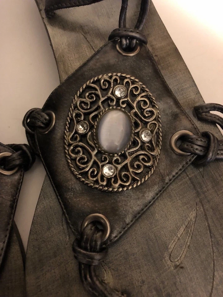 Sandalias Breckelle's Joyas Gladiador Boho Tanga Estilo Juegos con disfraces Tema LARP GOT Foto 3 de 4