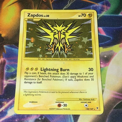 Zapdos ~ 150/147 ~ Holo ~ SUPREME VICTORS ~ DAMAGED ~ Pokemon Card