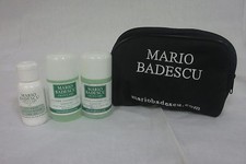 MARIO BADESCU-TRAVEL SKINCARE Essentials For Face W BLACK POUCH... NEW  