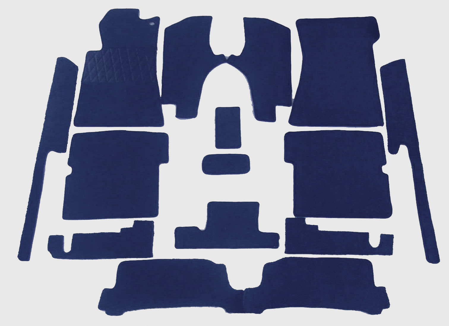 Dark blue velours carpet kit Mercedes R107 SL 280 350 450 500 (with