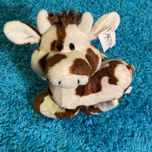 NEW Carlton Cards Plush Brown Cow VINTAGE Stuffed Animal Soft 12" Bean Hoofs NWT - Picture 15 of 16