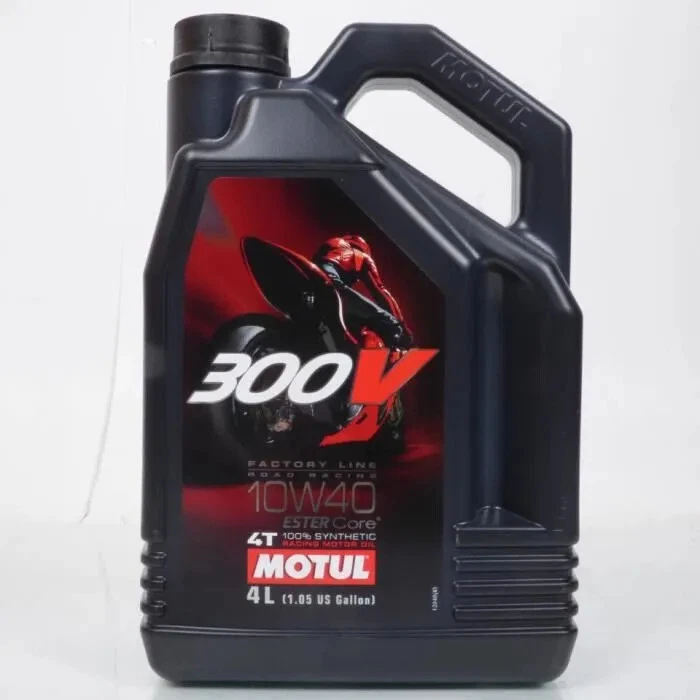 Huile MOTUL 300V FACTORY 100% synthèse 10W40 4 LITRES