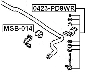 Estabilizador de enlace de barra estabilizadora trasera FEBEST 0423-PD8WR OEM MB185476 Foto 2 de 3