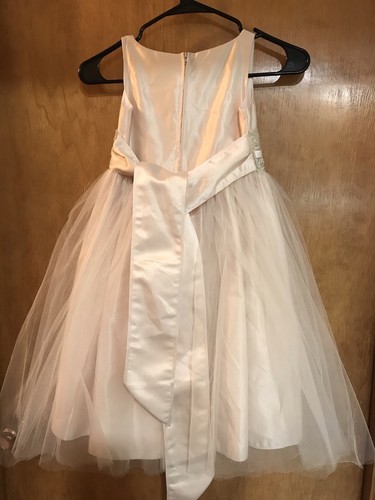 Beautiful Champagne Colored Girls Dress Size 6 - Picture 3 of 6