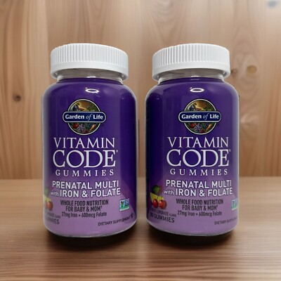 Garden Of Life Vitamin Code Gummies - Prenatal Multi Iron & Folate **LOT OF 2**