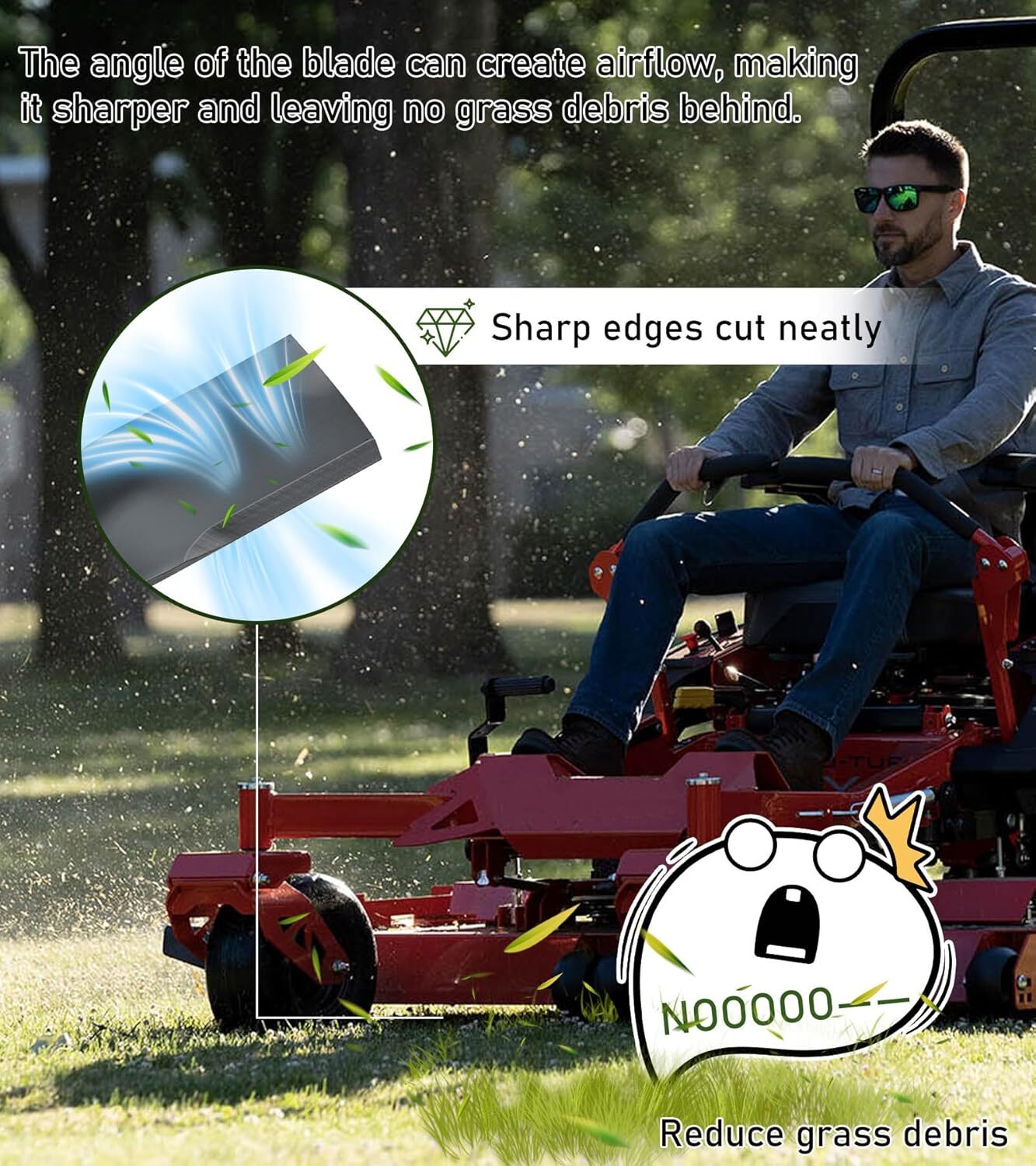 3pcs Lawn Mower Blades Mower Replacement Parts with 48" Deck for John Deere NEW