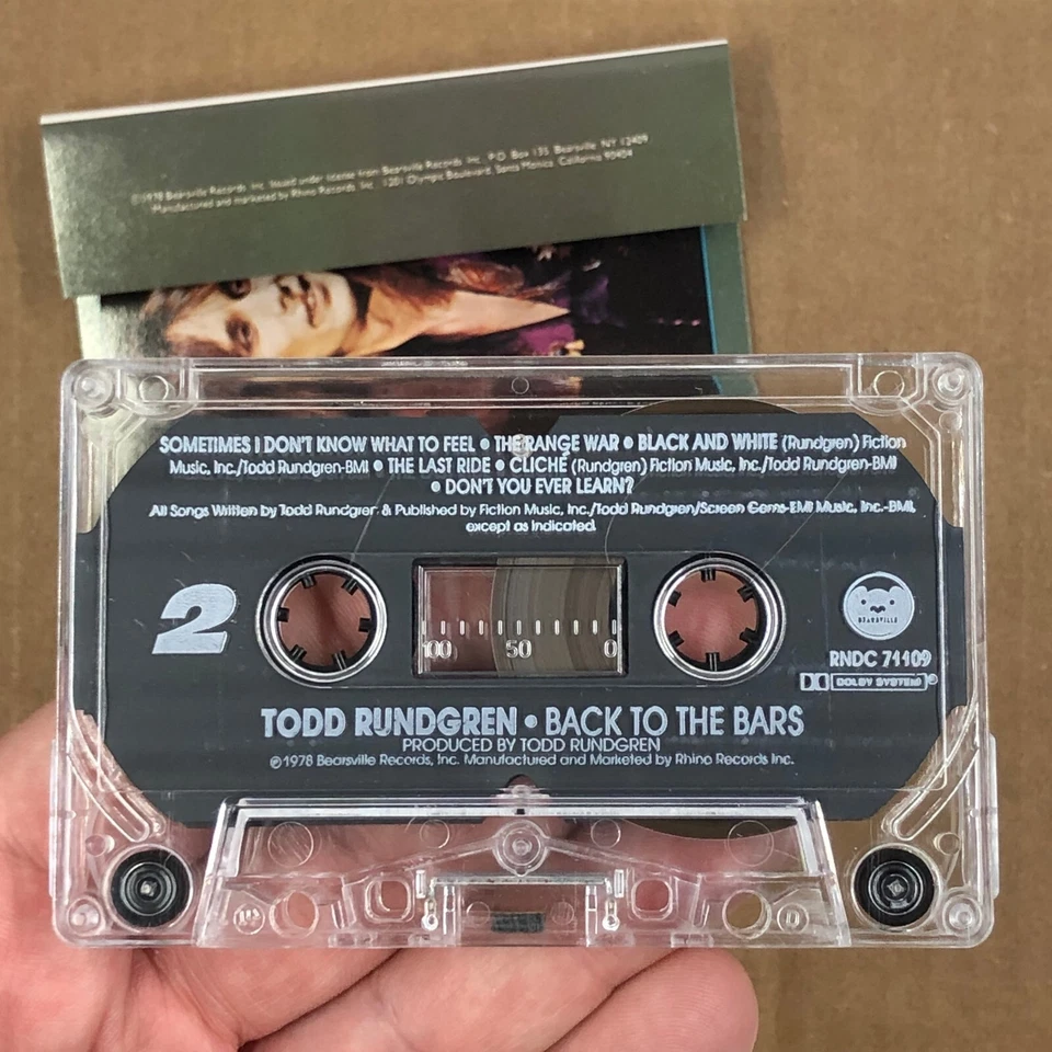 TODD RUNDGREN Cassette Tape 70s Rock Pop BACK TO THE BARS STEVIE NICKS HIPGNOSIS Foto 3 de 4