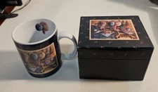 Vintage Lang & Wise Hats Roses Cup Mug 1997 Original Anne Krajewski Painting