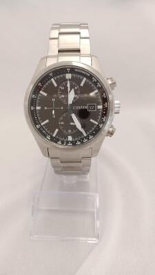 Citizen B612-S077460 Eco Drive Stainless Steel Date Solar Mens Watch Auth  Works
