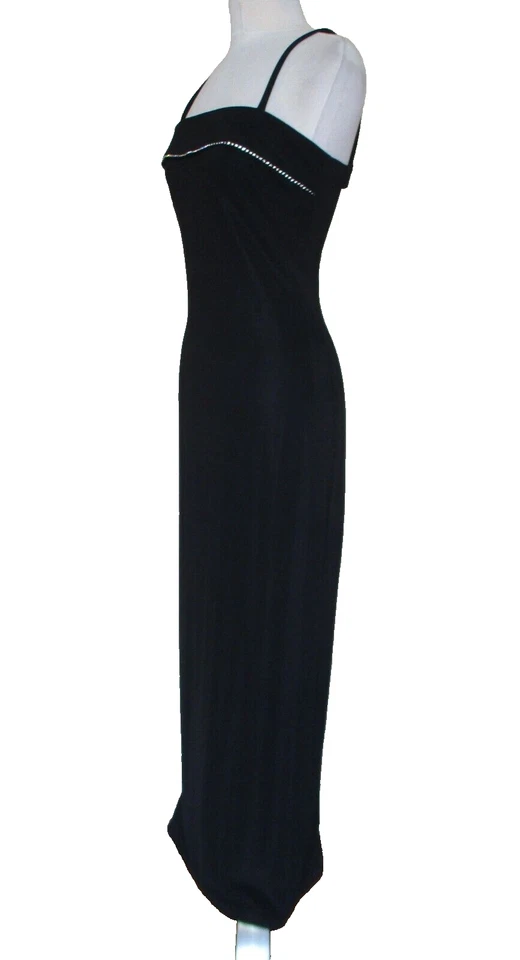 Maxi Vestido De Colección Años 90 Y2K Gunne Sax Jessica McClintock Mediano Mujeres Negro Foto 3 de 4