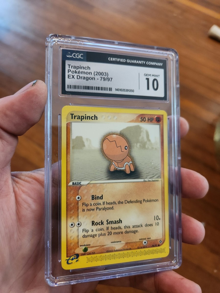 POP 19) CGC 10 GEM MINT 2003 Pokemon EX Dragon Trapinch 79 POP 19) CGC 10 GEM MINT 2003 Pokemon EX Dragon Trapinch 79