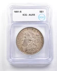 1891-S Morgan Silver Dollar AU55 ICG *3402