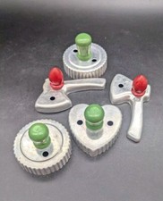 Five (5) Vintage Lot of Metal/Tin Biscuit Cookie Cutters Heart Circle Ax