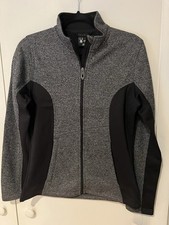 NWT Spyder Women  s Constant Full Zip Jacket Size Medium Black Gray Sweater