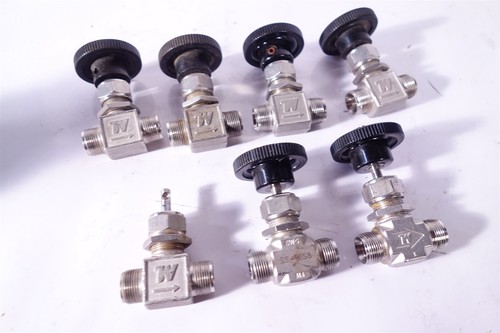 Lot of 7 Swagelok Whitey SS-1KS8 SS 1/2" Needle Valve