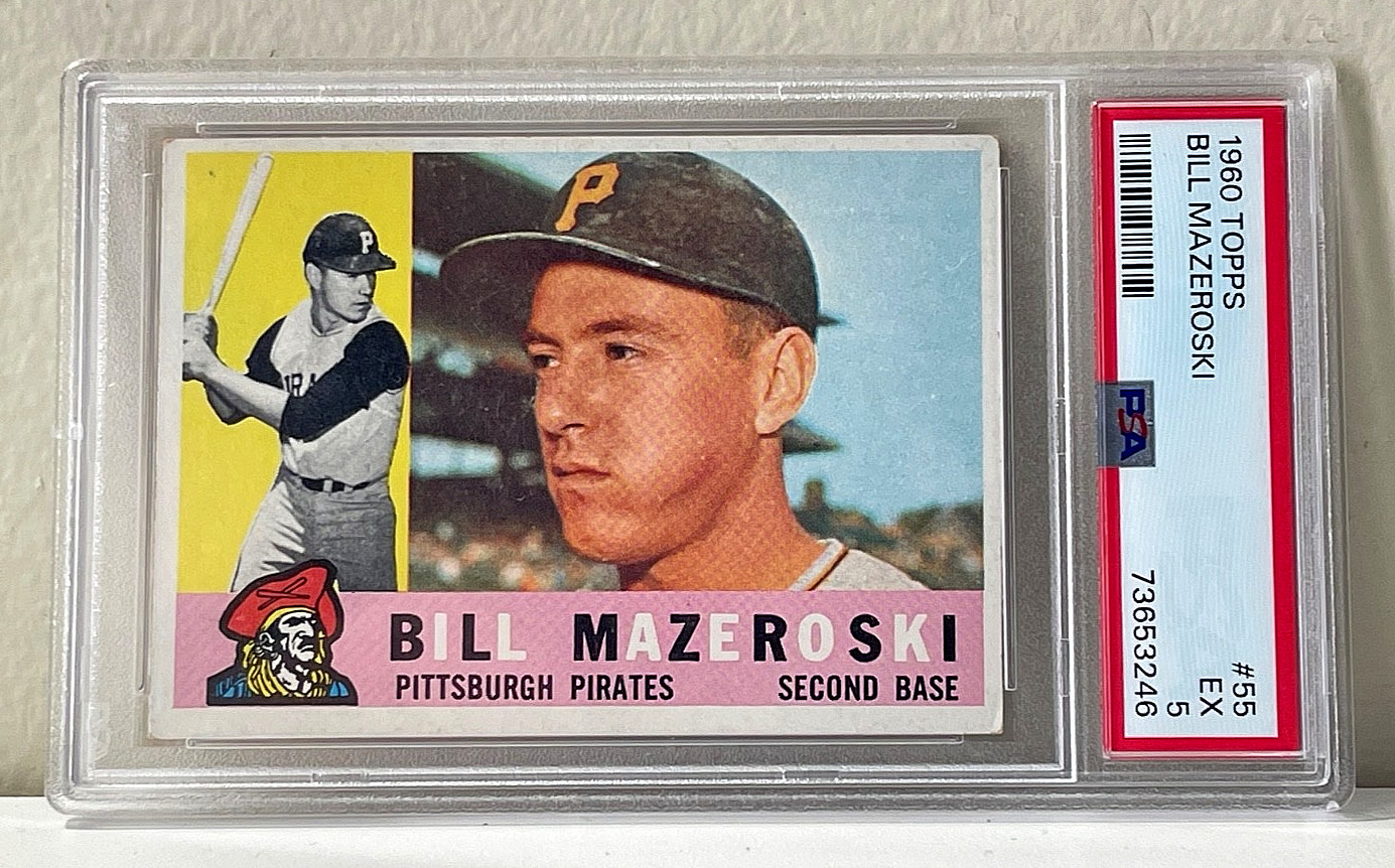 1960 Topps Bill Mazeroski Baseball Card, PSA graded EX 5, #55 HOF-(bin7827G)