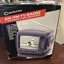 Vintage tv GPX 5" B W With AM/FM Radio Model TVP6 AC/DC Adapter Car/Boat Cord