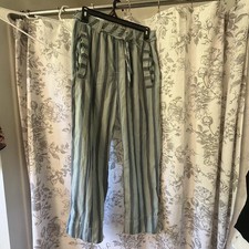 Free People Marielle Striped Pull-On Trousers - Blue Combo - Carnival - Size S