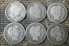Six Silver Barber Dimes, 1898-1916 1898, 1908, 1911-D, 1914-S, 1915, 1916.  All