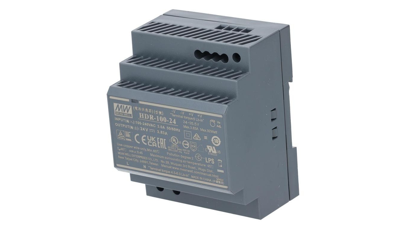 24V 3.83A 92W DIN Rail Power Supply Universal SLIM HDR-100-24