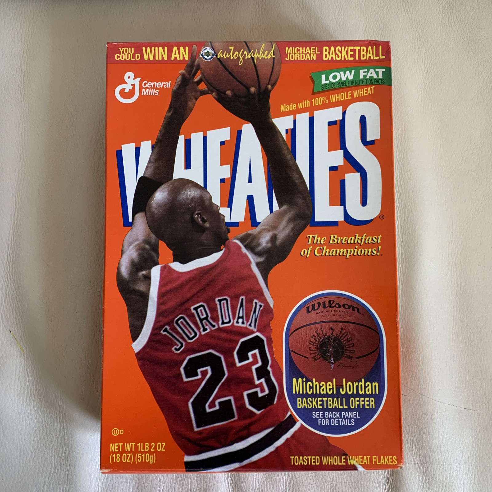 WHEATIES MICHAEL JORDAN FULL & SEALED 18 oz CEREAL BOX BASKETBALL