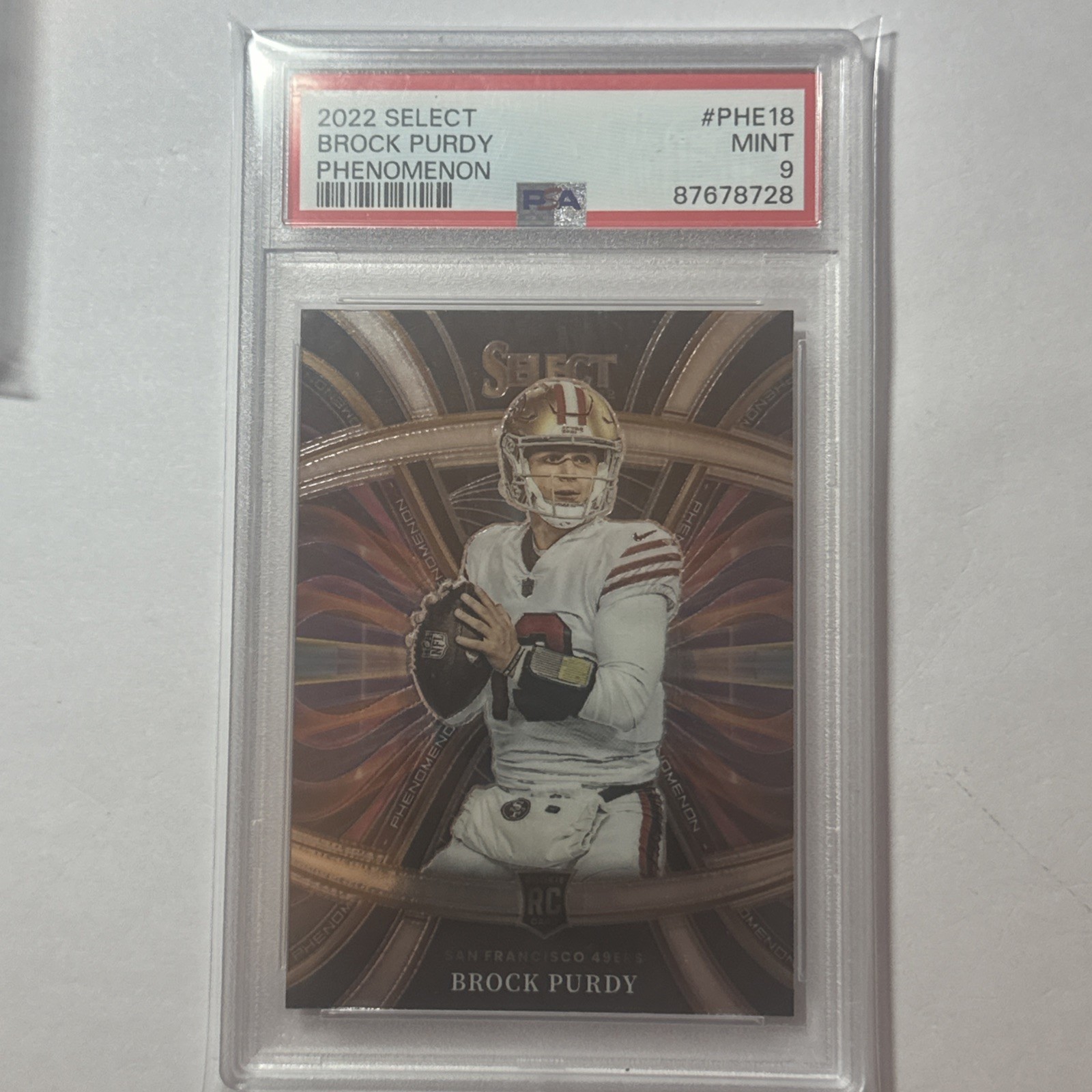 2022 Select Brock Purdy Phenomenon RC Rookie #PHE-18 49ers PSA 9