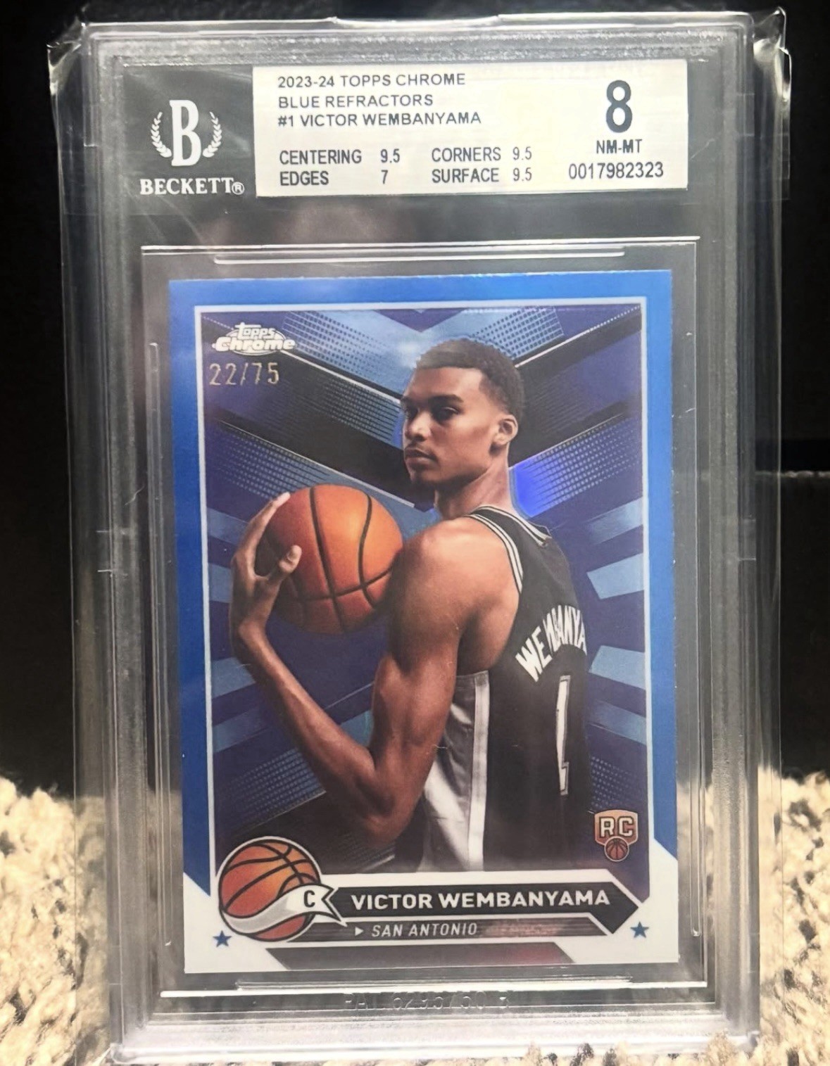 2023-24 Topps Chrome - Victor Wembanyama #1 Blue Refractor /75 (RC)