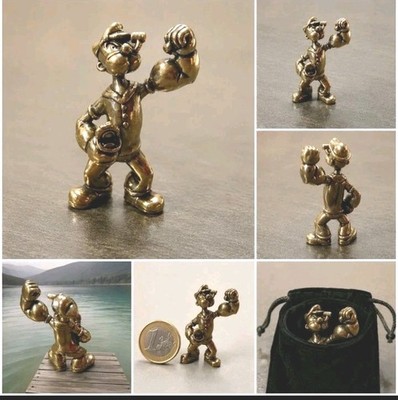  2 × Popeye Metallfigur Bronzeoptik Sammelfigur Vintage Deko Miniatur Figur